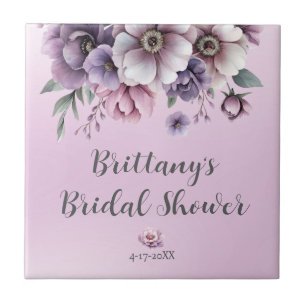 Azulejo Lluvia de Regalos para la Novia Lavanda Floral Acu