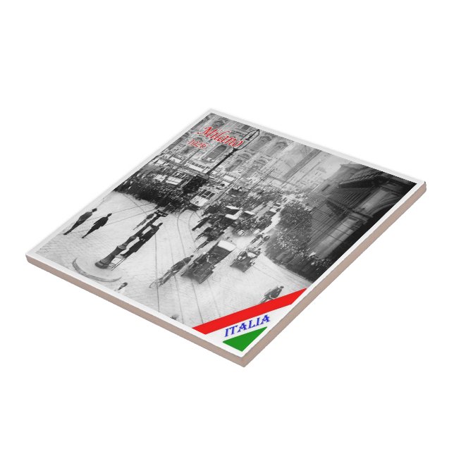 Azulejo LMD012 MILÁN, Piazza Duomo, Catedral, (Lado)