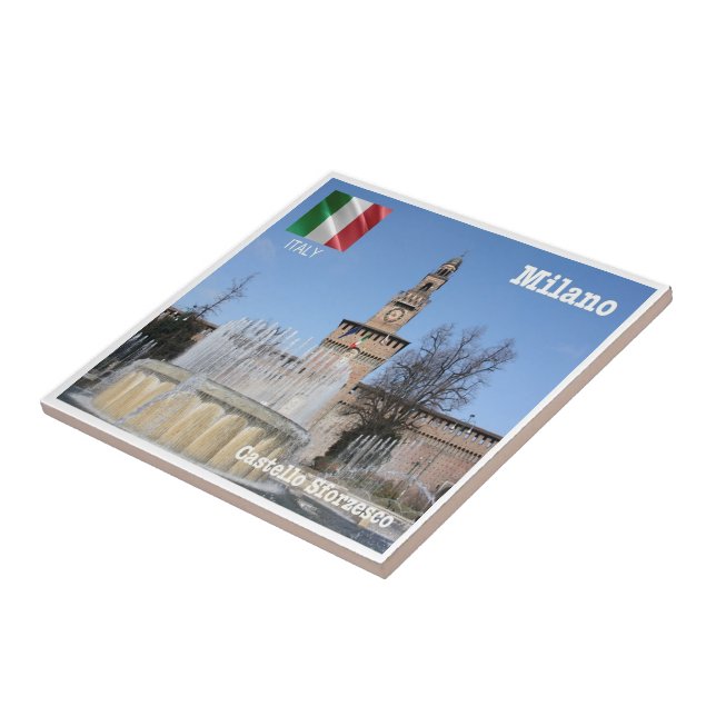 Azulejo LMD019 Fuente CASTELLO SFORZESCO, Milán, (Lado)