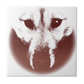 Azulejo Lobo Cerámica Tile Wolf Pup Decoración De Perro Sl