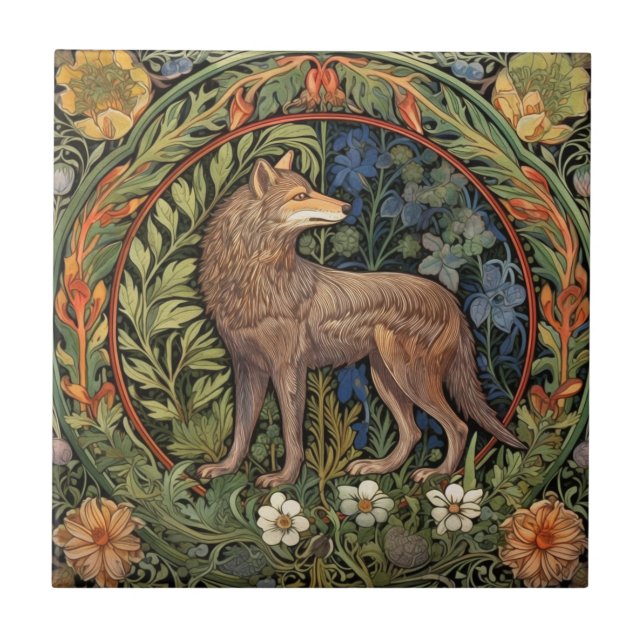Azulejo Lobo en la novela del arte forestal (Frente)