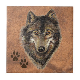 Azulejo Lobo, lobos, naturaleza, vida silvestre, acuarela