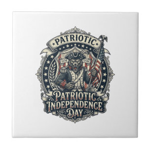 Azulejo Lobo Patriota Patriótico Horror Monstruo Patriota