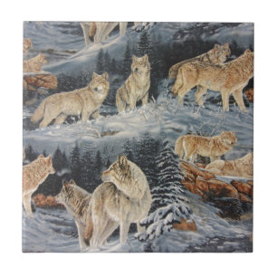 Azulejo Lobos de invierno