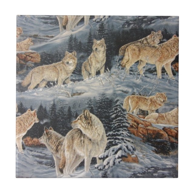 Azulejo Lobos de invierno (Frente)