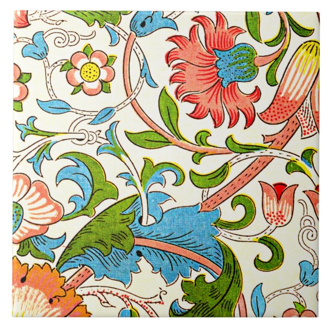 Azulejo Lodden, un William Morris patrón, Ceramic Tile (Frente)