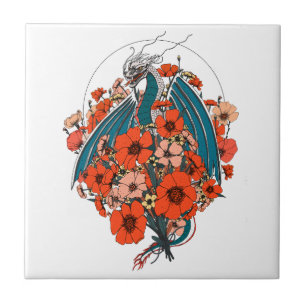 Azulejo Logo de Dragon Asiático