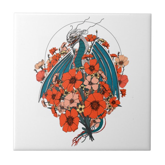 Azulejo Logo de Dragon Asiático (Frente)