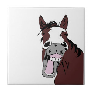 Azulejo Logo de Fun Laughing Horse Head