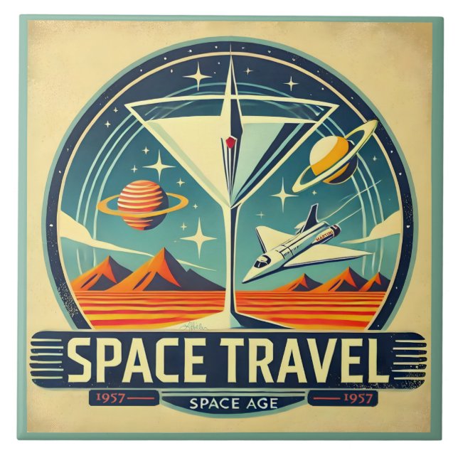 Azulejo Logo de Martini Space Travel 1957 (Frente)