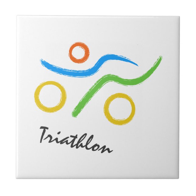 Azulejo Logo de Triathlon (Frente)