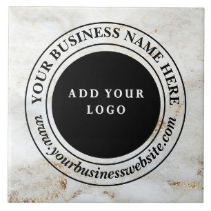 Azulejo Logotipo comercial personalizado de mármol blanco 
