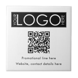 Azulejo Logotipo de negocio personalizado Texto Código QR 