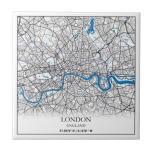 Azulejo Londres Inglaterra Reino Unido Mapa de la Ciudad V