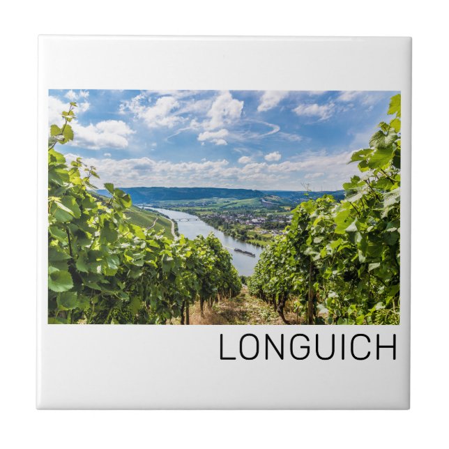 Azulejo Longuich Moselle Vineyard Panorama Alemania (Frente)