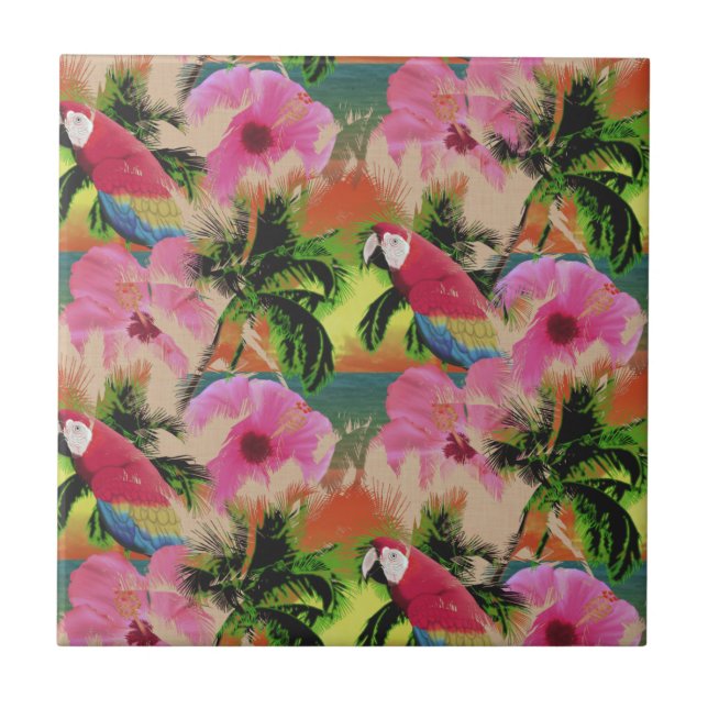 Azulejo Loro Tropical Sunset Beach (Frente)