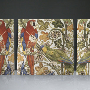 Azulejo Loros de De Morgan en la colección de parra