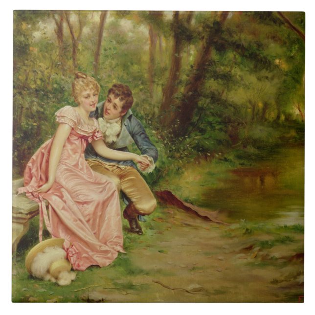 Azulejo Los amantes (aceite en lona) (Frente)