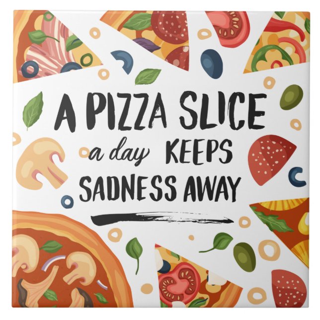 Azulejo los amantes de la pizza fresca gráficos y arte de  (Frente)