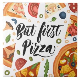 Azulejo los amantes de la pizza fresca gráficos y arte de