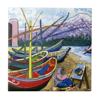 Azulejo Los barcos de Van Gogh