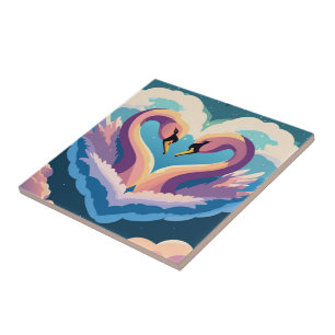 Azulejo Los Cisnes Enamorados