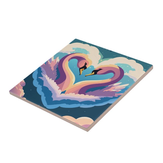 Azulejo Los Cisnes Enamorados (Lado)