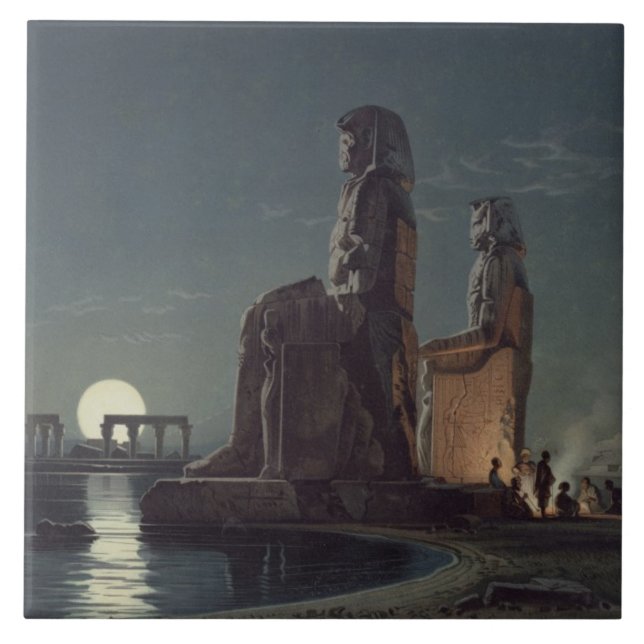 Azulejo Los colosos de Memnon, Thebes, uno de 24 illustrat (Frente)