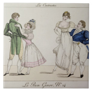 Azulejo Los contrastes, platean 24 de "Le Bon Genre", 1811