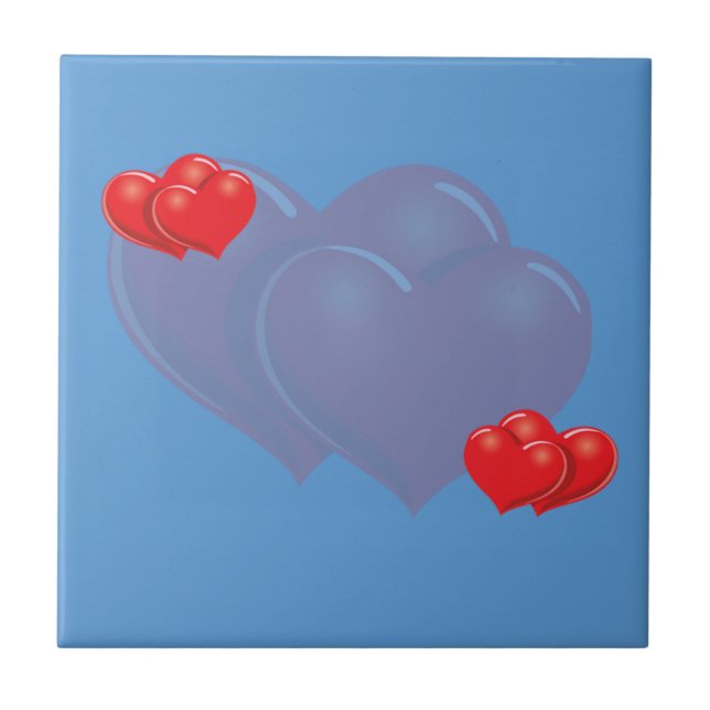 Azulejo Los corazones son corazón pesado (Frente)