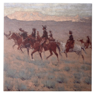 Azulejo Los Cowpunchers (w/c en el papel)