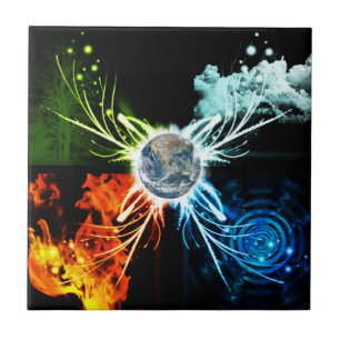 Azulejo Los cuatro elementos