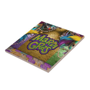 Azulejo Los dobles gráficos temáticos del Mardi Gras de Sl
