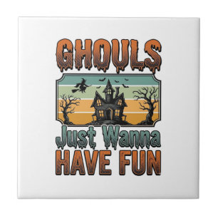 Azulejo Los fantasmas solo quieren divertirse Halloween vi