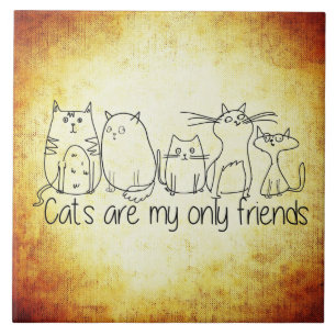 Azulejo Los gatos son mis solamente amigos