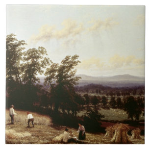 Azulejo Los Haystacks acercan a un río, cerca de Harford,