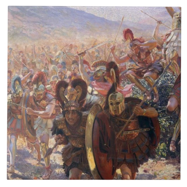 Azulejo Los héroes de la batalla de Maratón (Rochegrosse) (Frente)