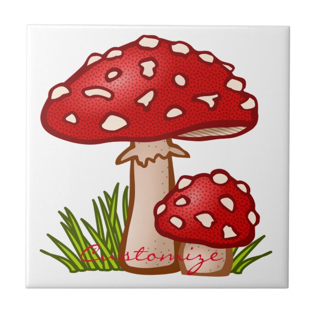 Azulejo Los hongos rojos de Amanita Thunder_Cove (Frente)