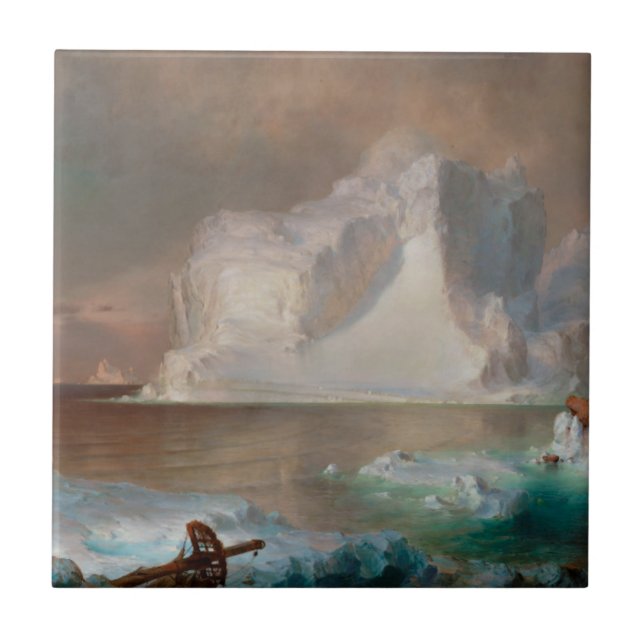 Azulejo Los icebergs por la iglesia 1861 de Federico Edwin (Frente)