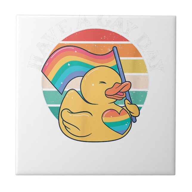 Azulejo Los LGBT tienen un divertido orgullo gay LGBTQ (Frente)