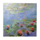 Azulejo Los lirios de agua de Claude Monet<br><div class="desc">Los lirios de agua del impresionista francés Claude Monet. Monet hizo una serie de 250 pinturas con nenúfares. Los cuadros representan su jardín florido en su casa de Giverny,  y fueron el centro de su producción artística durante los últimos treinta años de su vida.</div>