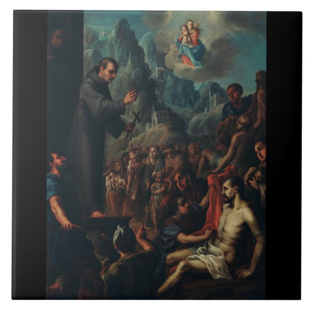 Azulejo Los milagros de San Salvador de Horta (Frente)