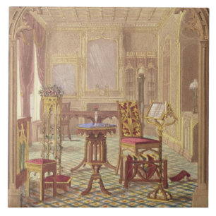 Azulejo Los muebles góticos de Pugin, por Augustus Charle
