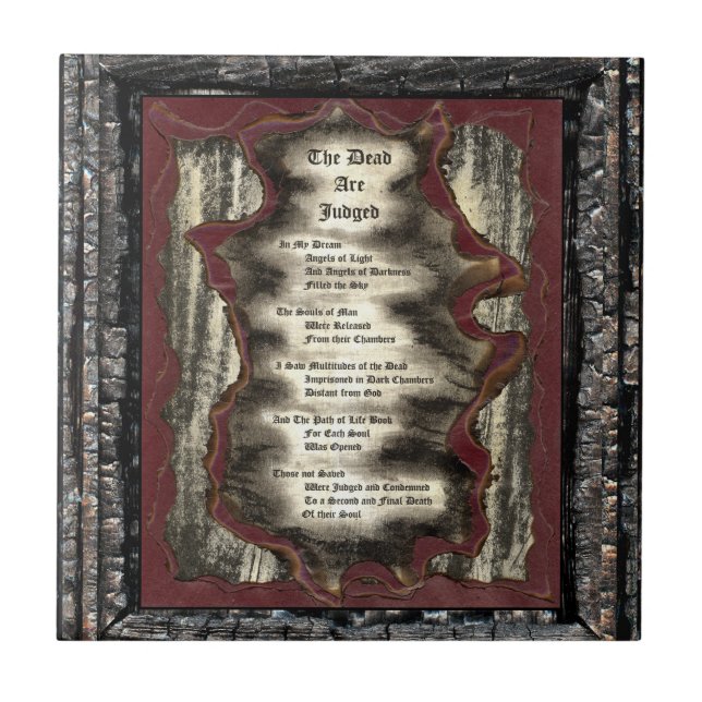 Azulejo Los muertos son juzgados (Frente)