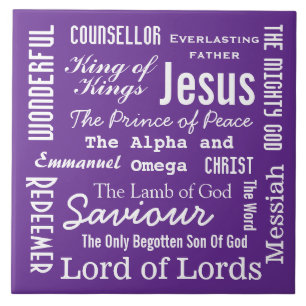 Azulejo Los nombres del texto blanco Jesús