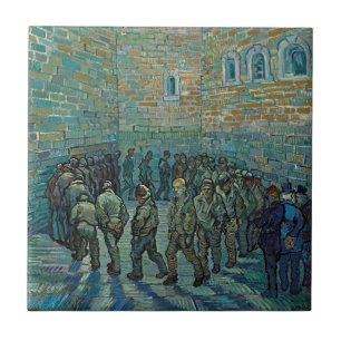 Azulejo Los prisioneros de Vincent van Gogh están ejercien