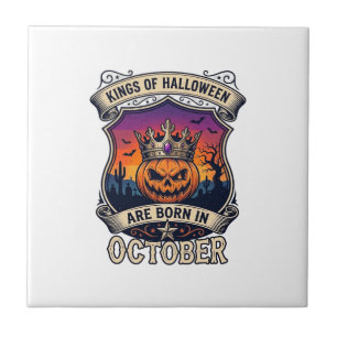 Azulejo Los Reyes Halloween Nacen Corona Calabaza Murciéla