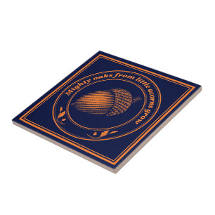 Azulejo Los robles poderosos de pequeñas bellotas cultivan