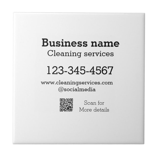 Azulejo Los servicios de limpieza añaden número de direcci (Frente)