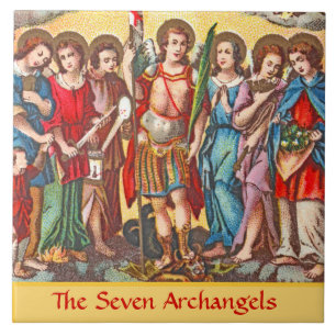 Azulejo Los Siete Arcángeles (CP 001; Cromolitografía)
